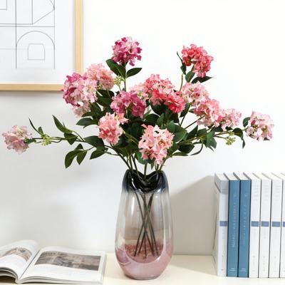 Bouquet de Fleurs Artificielles à 3 Branches avec Fleurs à 3 Têtes Bouquet de Fleurs Artificielles Réalistes en Soie Artificielle avec Tige pour Décoration de Mariage Fête Maison Bureau