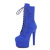 15Cm suede short boots model catwalk shoes women's runway sexy high heels pole dance boots