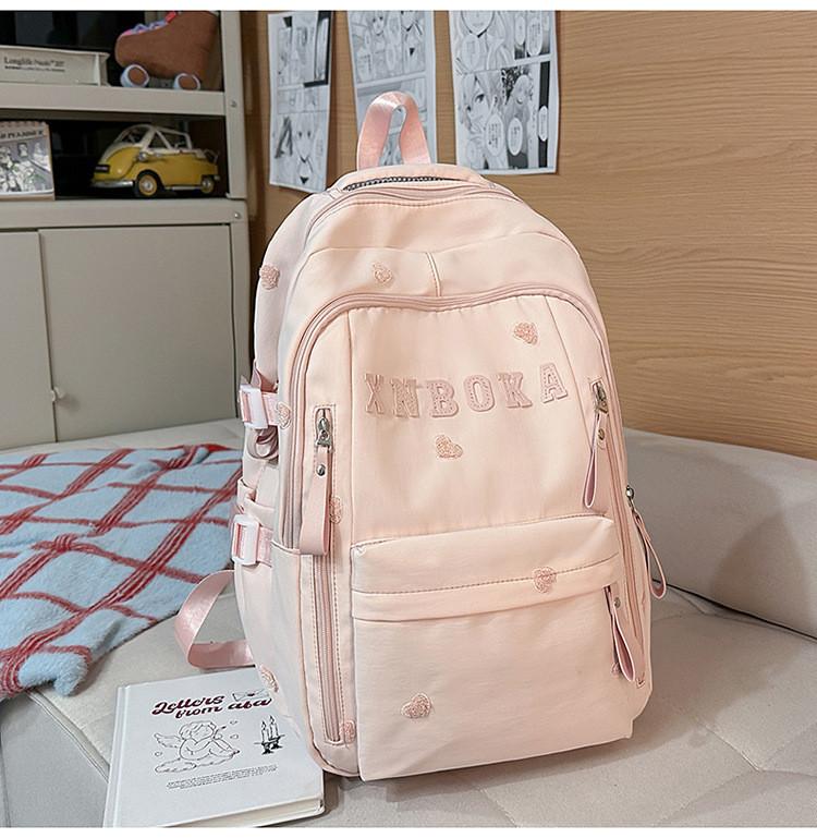 College Fashion Womens Nylon Backpack With Splicing Design And Inner Organizer For Travel