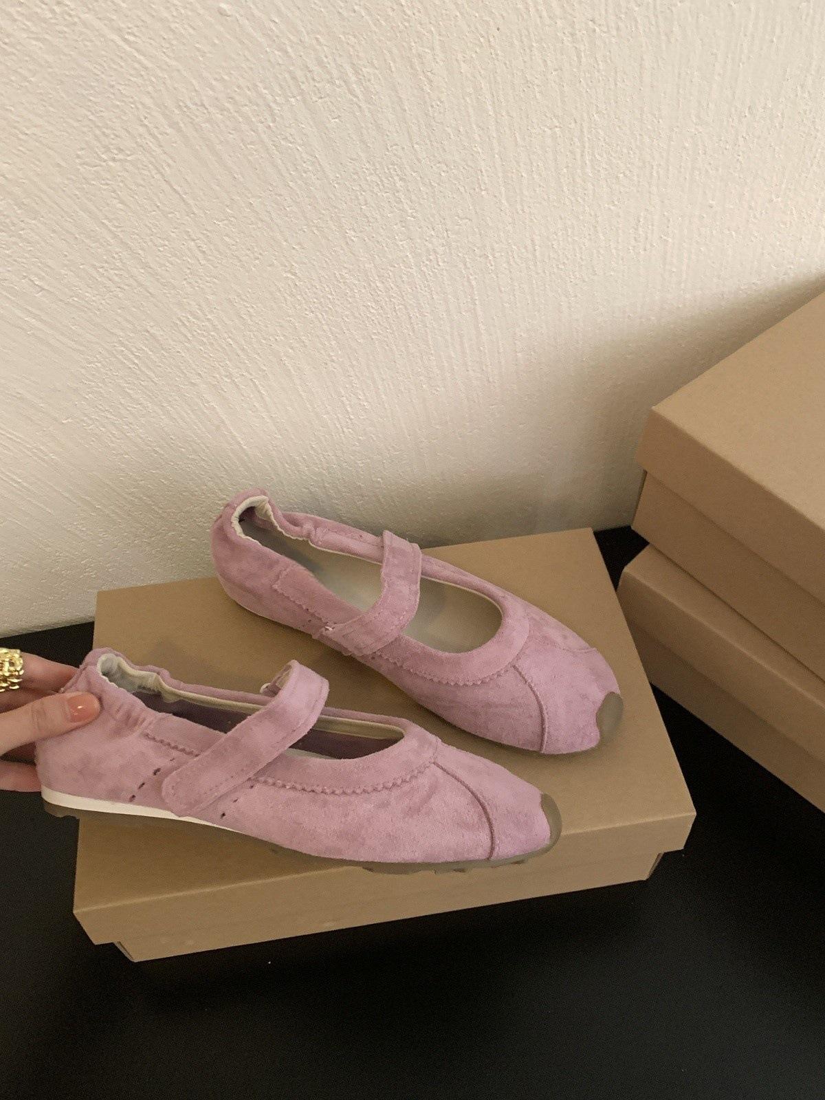 

Ретро слово на липучке с туфлями Мэри Джейн 2025 новые универсальные туфли-балетки с плоской подошвой и круглым носком для женщин 40