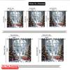 2pcs 2D Flat Printing Merry Christmas Drapes Winter Christmas Tree Snow Holiday Polyester Without Electricity Family Party for