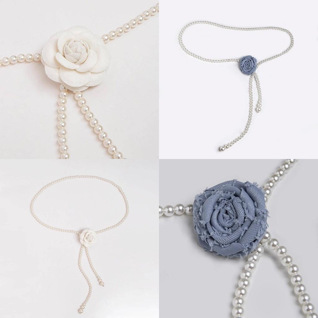 Womens Stylish Pearl Flower Waist Band For Traditional Dress Casual Summer Wear