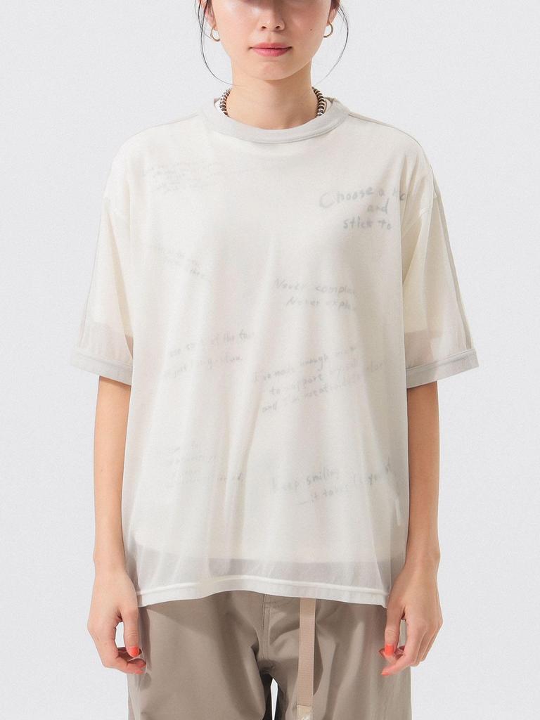 Beams Boy S/S Tee Sheer Line Short Sleeve Women's OFF_WHT FREE
