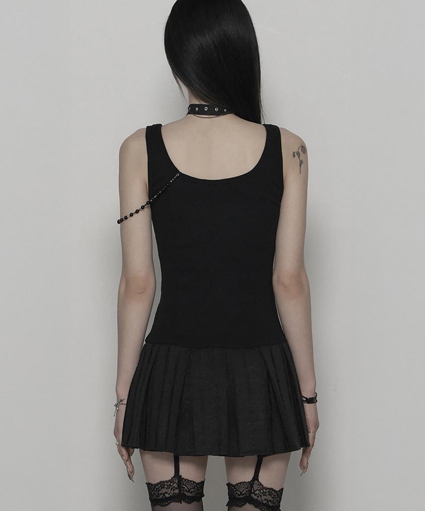 Soea [Limited Edition] Destroy Pleats Beads Dress (Black)