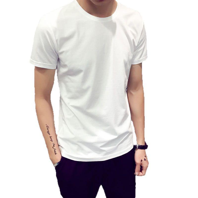 Korean Style Slim Fit Round Neck Men's Short-Sleeve T-shirt - Trendy 2025 Summer Base Layer