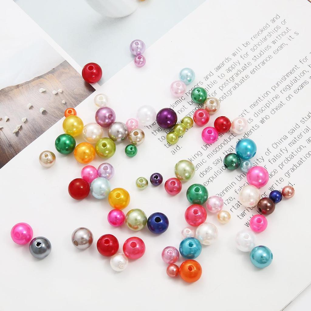 Diy Handmade Beading Material Abs Acrylic Pearl Loose Bead Round Bead Making Bracelet Necklace Earrings Jewelry Accessories