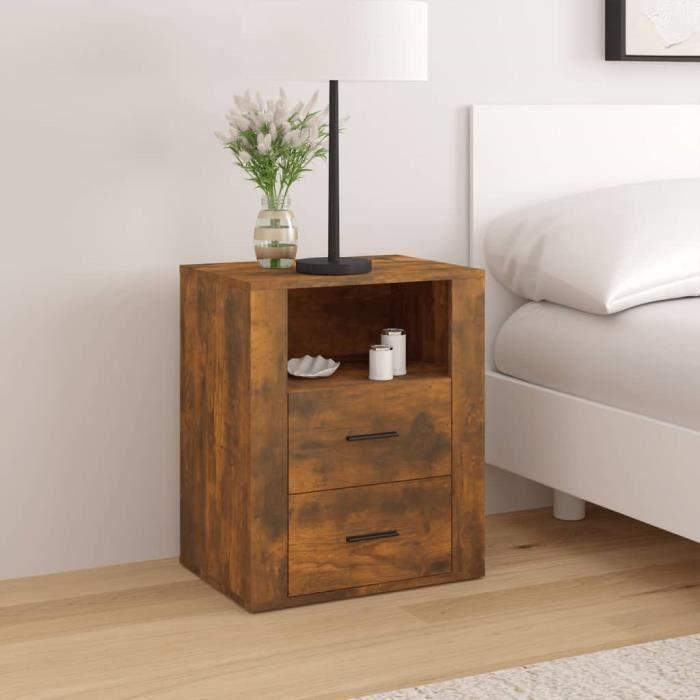 VidaXL Bedside Table Smoked Oak 50x36x60 Cm Engineered Wood 816733