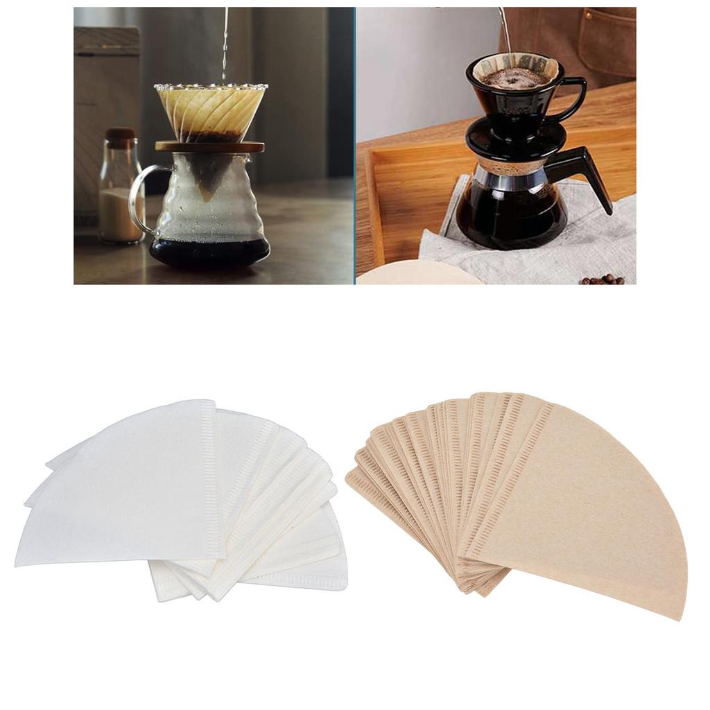 /Bolsa Papel de Filtro para Café Sin Blanquear Desechable Papel de Pulpa de Madera Forma de Cono para Cafetera de Goteo Filtros de Café Desechables