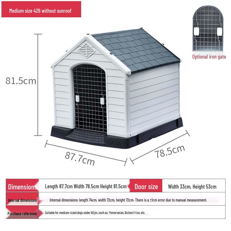 Xinding Rainproof & Windproof Outdoor Plastic Dog Kennel - Winter Dog House for Medium to Large Dogs