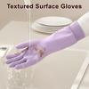 1 Pair Housework Gloves Elastic Textured Cuffs Prevent Water Backflow Cleaning Gloves Grease Removing Gloves