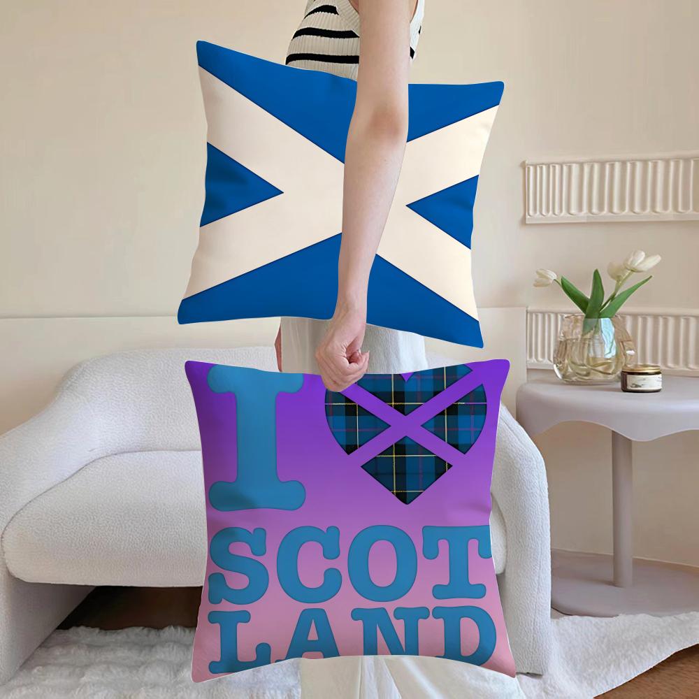 Scotland Sco Flag Cushion Cover Eco-Friendly Odorless Healthy Pillowcase Soft & Comfortable Kid-Safe No Filling