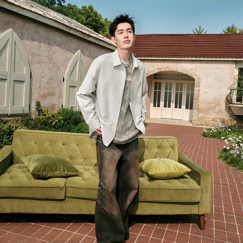 VANCL Herren Oxford-Stoff Langarmhemd