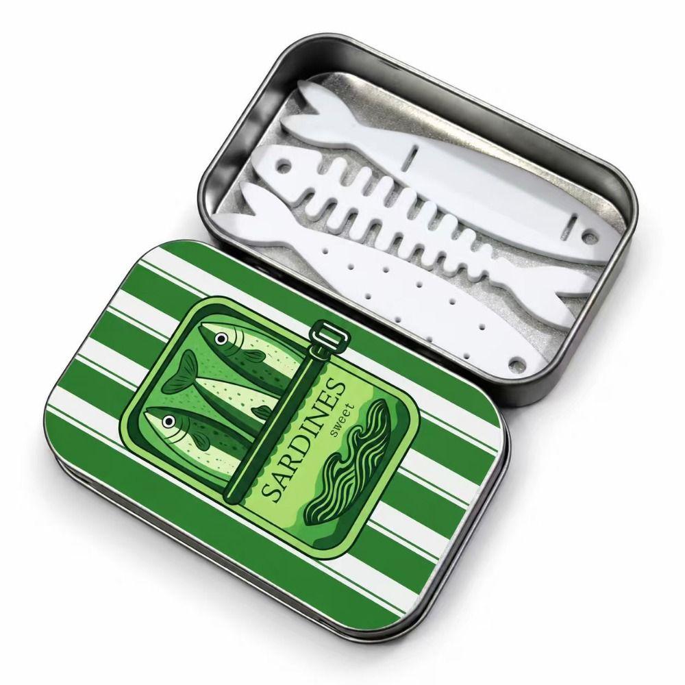 3D Printed Jewelry Organizer Portable Fish Bone Jewelry Box Creative Sliding Lid Travel Case Girls