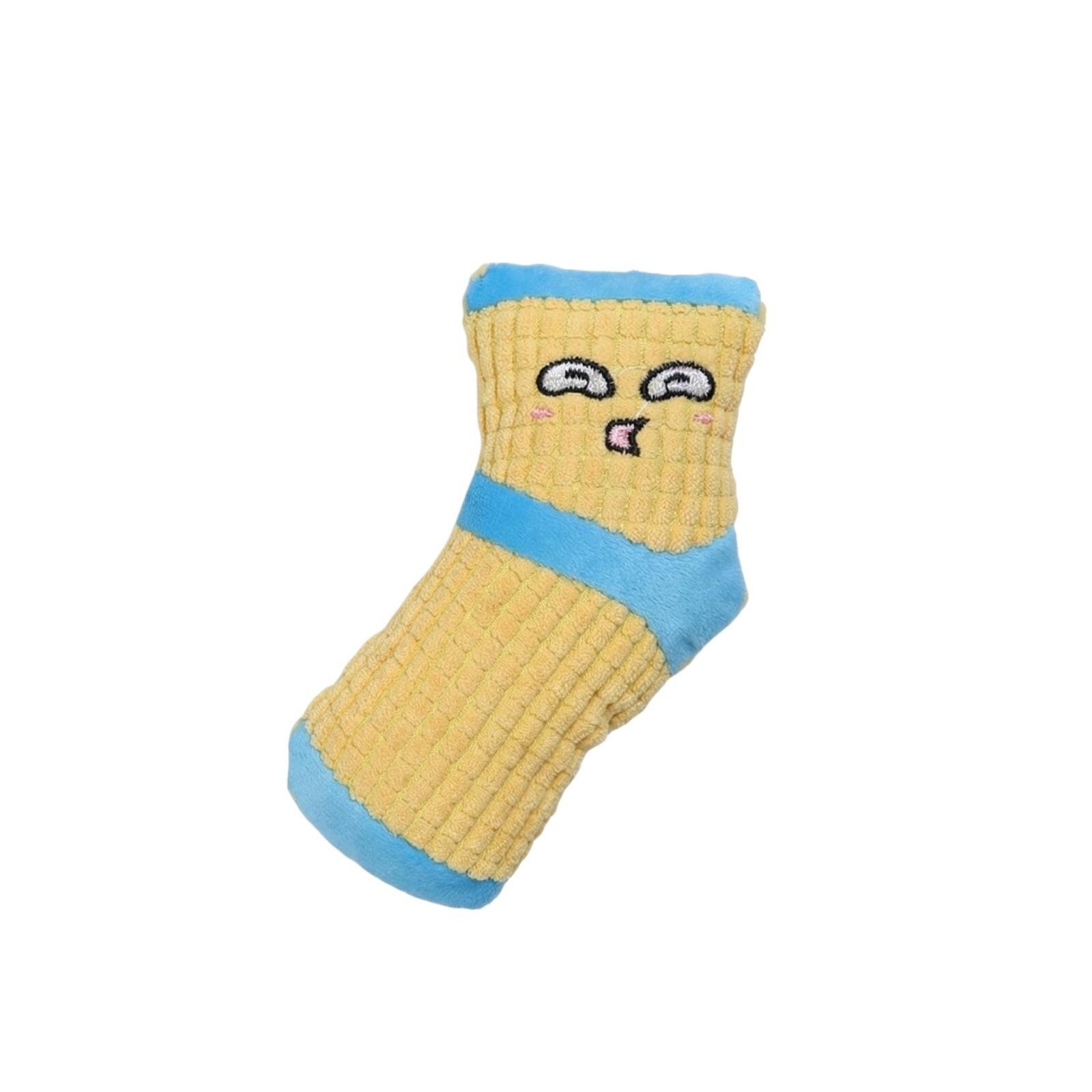 

Pet Toys, Cartoon Socks, Plush Toys, Chewable, Teething Toys, Fun Toys One Size жовтий