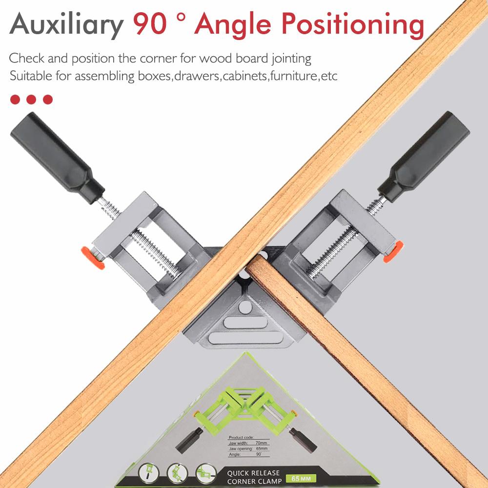 90 Degree Clip Welding Woodworking Right Angle Clamp Photo Frame Corner Clip Woodworking Vise Workbenches Aluminum Alloy Clip