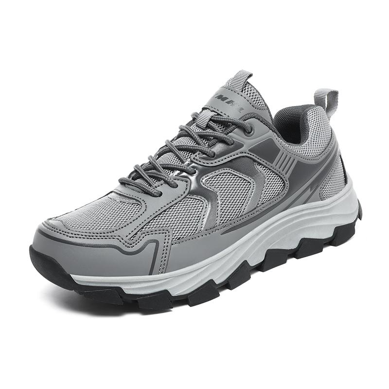 

Men‘s Hiking Shoes Breathable Mesh Trekking Shoes Mountain Climbing Outdoor Travel Sneakers 47 сірий