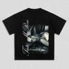 Tate McRae Kanadyjska Piosenkarka Pop Gwiazda Portret Pismo Ręczne Płynne Styl Vintage Retro Lata 90-te Styl Bootleg Merch Muzyczny Koszulka z Dużym Graficznym Nadrukiem