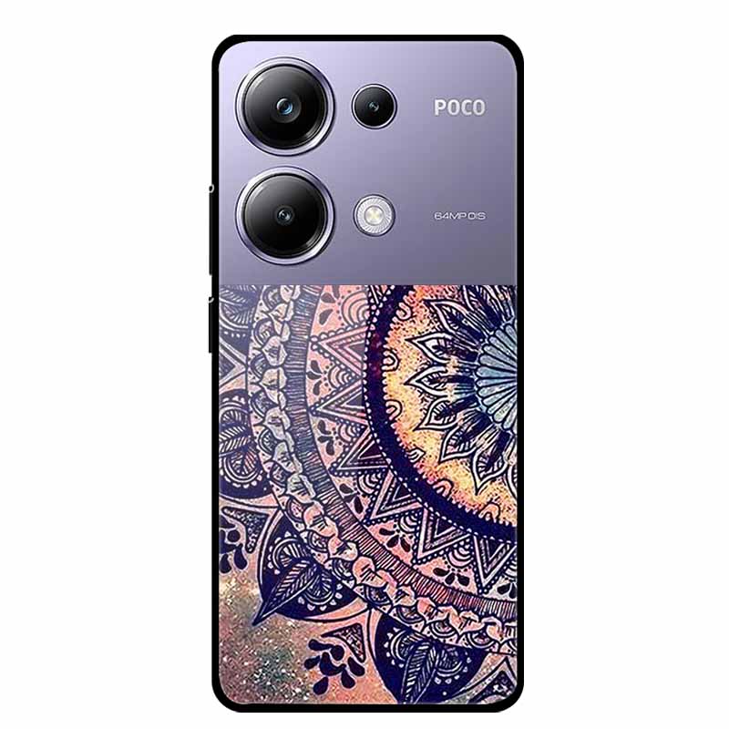 Painting Cover For Poco M6 Pro GlassTempered Glass Case Hard Back Shield for Xiaomi Poco M 6 Pro 6.67" Colourful Phone Fundas