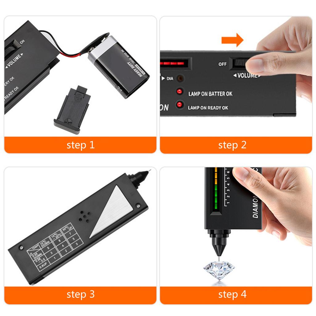 High Precision Diamond Tester Pen Diamond Testing Tool ABS Texture Diamond Testing Device for Jewelers and Enthusiasts