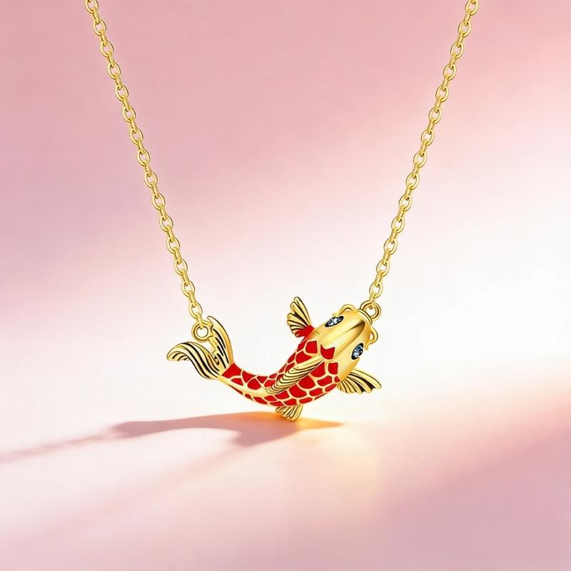 Elegant Fish Necklace Alloy Clavicle Chain Adjustable Length Neckchain For Women Fashion Jewelry Gift