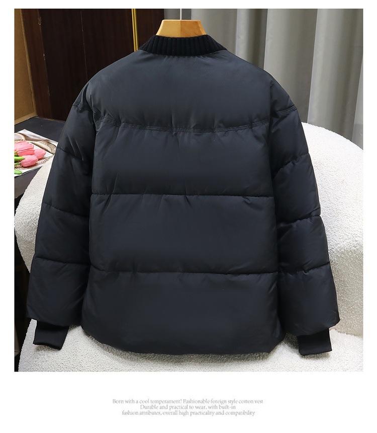 Fake Two-piece Knitted Stitching Down Cotton-padded Jacket for Women