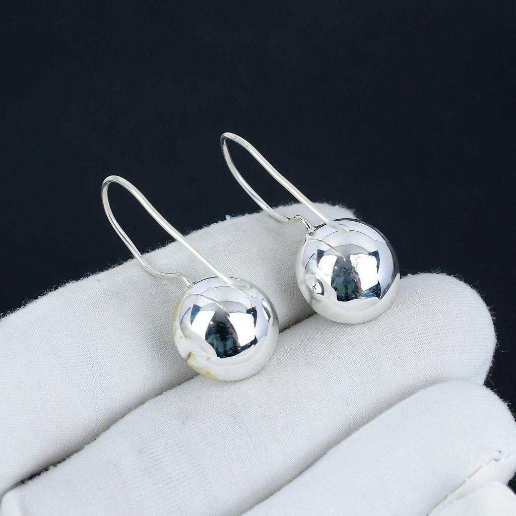 Natural Blue Turquoise Gemstone Earrings, 925 Sterling Silver Earring, Handmade Boho Silver Jewelry Dangle Earrings, Birthday Gift