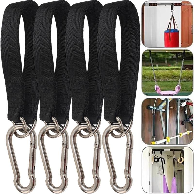 3 Sets Swing Hanger Hammock Tree Strap Heavy Duty Hanging Kit With Carabiner For Sandbag Punching Bag Outdoor Gym Fitness Suspen