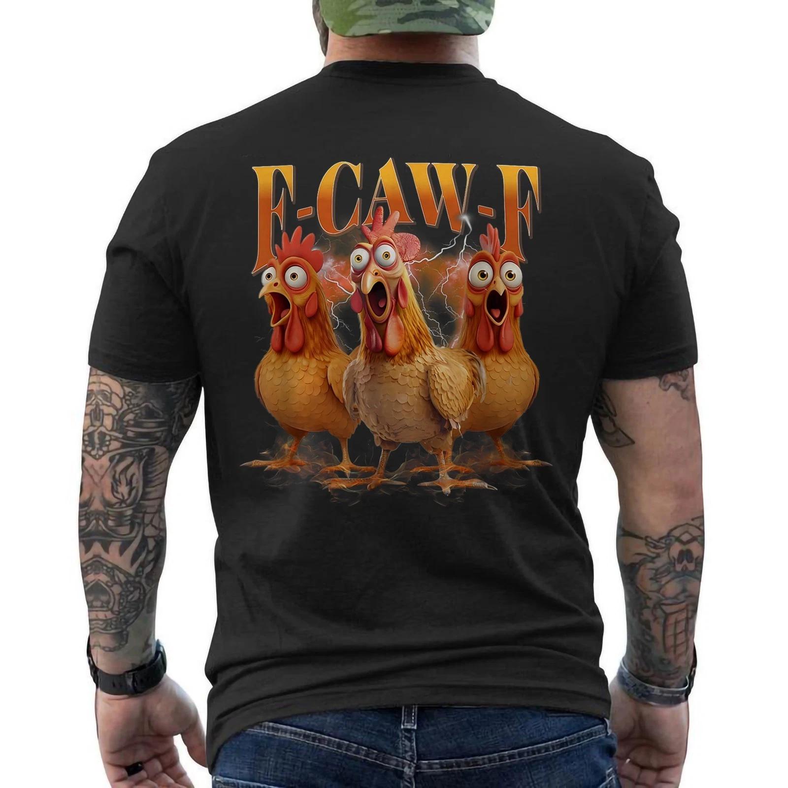 

Забавная футболка с курицей F-Caw-F, FCAWF Курица Женская Мужская Юмор НА СПИНЕ Футболка 2XL