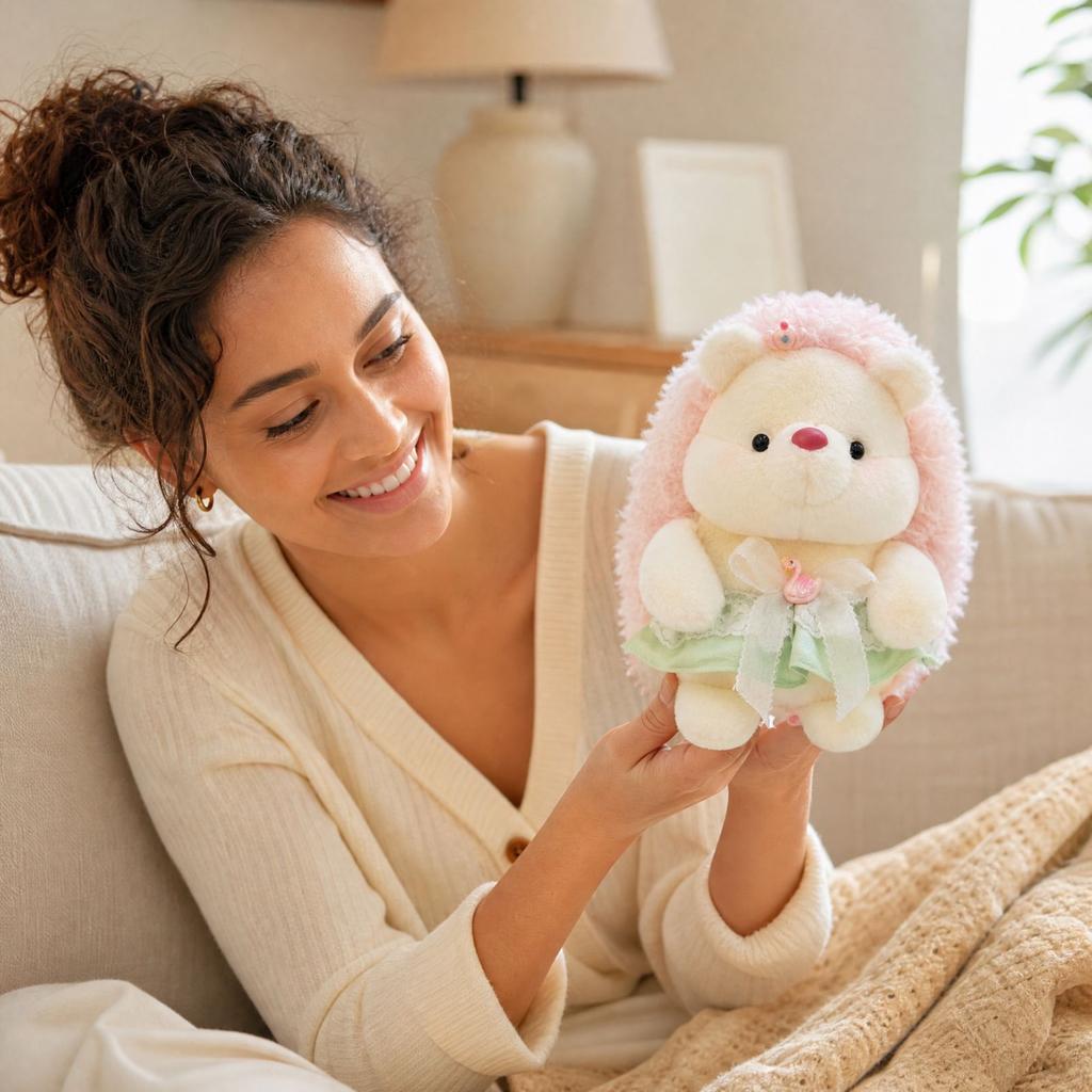 Cute Small Hedgehog Plush Toy, Soft Stuffed Animal for Kids, Nursery Decor and Gifts