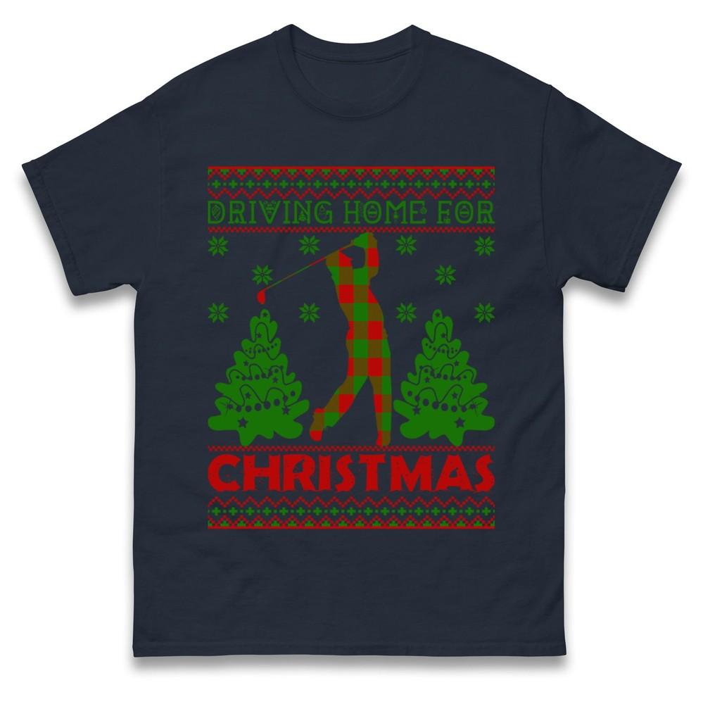 Driving Home For Christmas T Shirt Funny Golf Xmas Tee Top Xmas Festive Gift