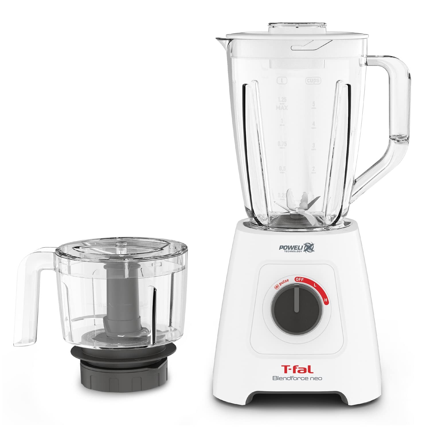 

Миксер Tefal большой емкости 350 Вт высокой мощности с измельчителем Force Neo Pow Elix Smoothie BL42X1JP 1250 мл Blend Multi
