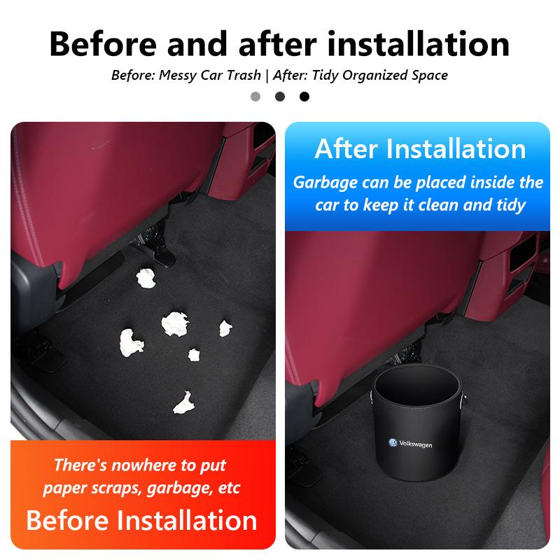 Car Semicircle Trash Can Door Hanging Garbage Bin Storage Box For Volkswagen VW Golf 4 5 6 7 Polo Jetta Sagitar Magotan Passat ze9
