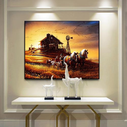 American Country Pastoral Style Living Room Dining Room Background Decorative Painting Bedside Bedroom Hotel Canvas Painting Art