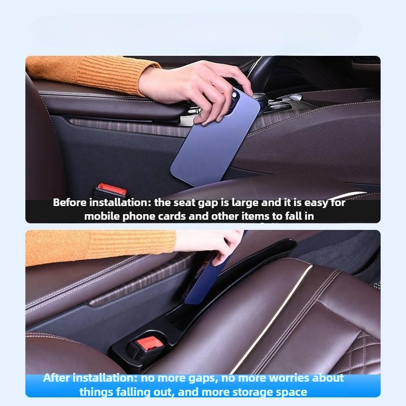 Car Seat Gap Plug Strip Side Seam Auto Gap Filler Organizer Leak Proof Seat Gap Storage with Seatbelt Hole Interior Accessories