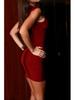 Women's Solid Color Ribbed Formal Bandage Dress - Holiday Beach Wear