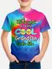 Kids Colorful Cool Grandson Print T-Shirt, Boys Summer Short Sleeve Tee