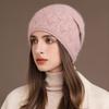 Winter Rabbit Fur Knitted Hat Women's Pullover Hat
