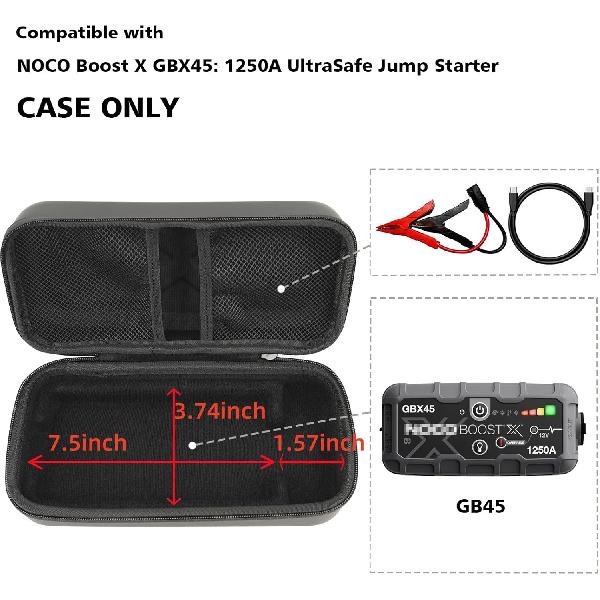 Защитный кейс для хранения из ЭВА, совместимый с NOCO Boost X GBX45 1250A 12V UltraSafe, портативным литиевым пусковым устройством, портативный кейс для переноски для автомобиля