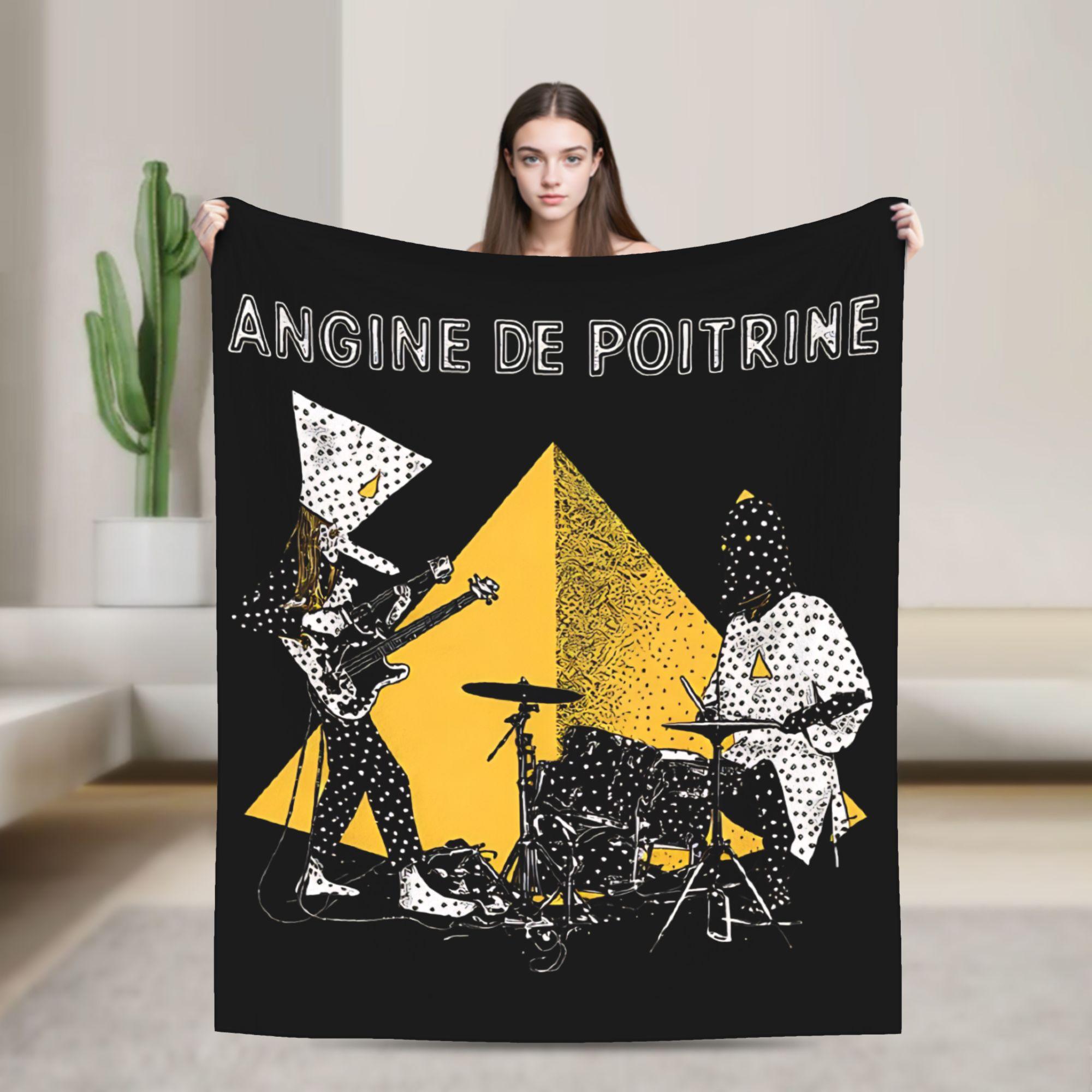 Happy Adults Toys Unisex Coral Angine De Poitrine Band Fleece Plush Throw Blankets Metal Band Blankets For Sofa Car Soft Bed Rug,