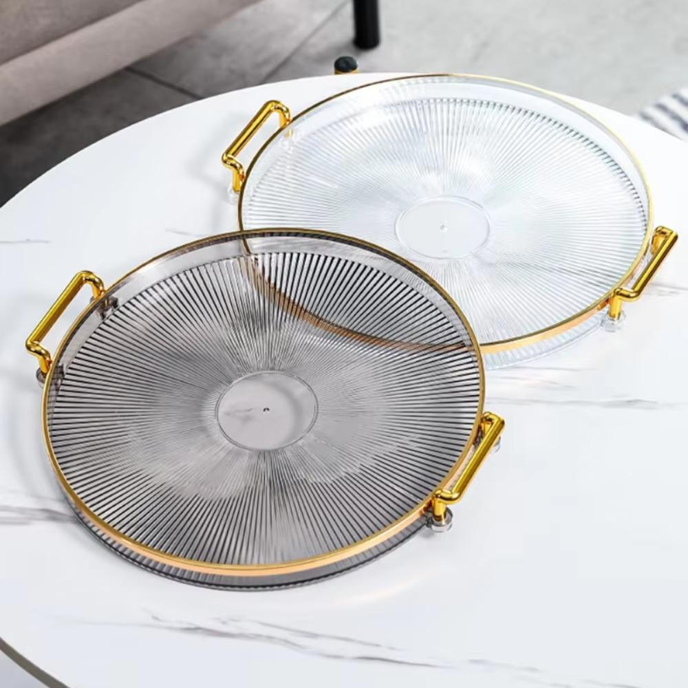 Plastic Tea Cup Storage Plate Thickened Living Room Fruit Tray Home Decor Round Storage Tray  Hotel