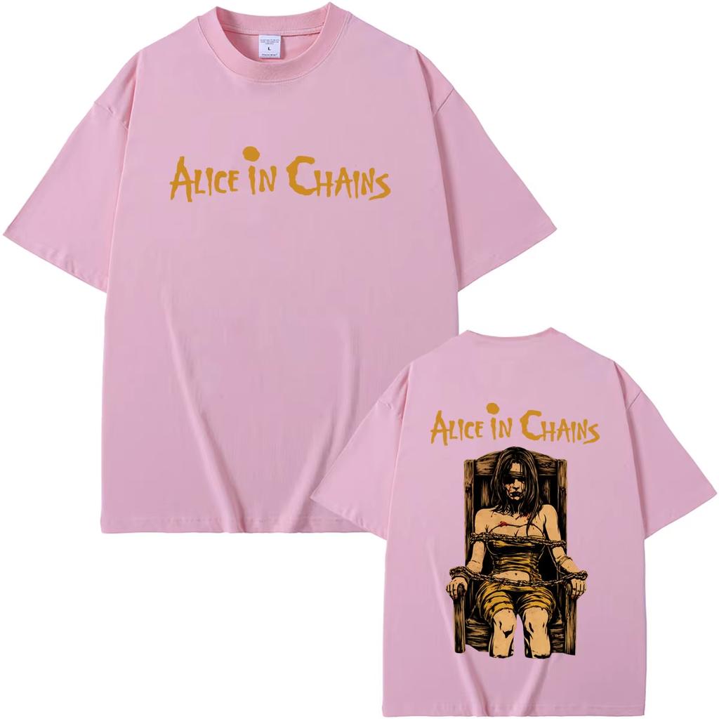 Rock Band Alice In Chains TShirt Unisex Unisex Clothing Gothic Punk Streetwear Male Fashion Casual Vintage T Shirts Streetwear