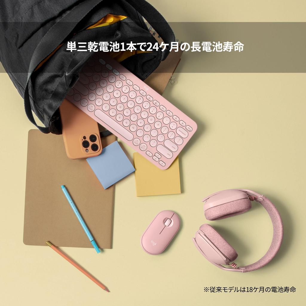 Mouse fără fir Logitech PEBBLE MOUSE2 M350sRO Subțire Silențios Mouse Logi Bolt Bluetooth Wireless Simetric 4000 dpi 24 luni Durată de viață a bateriei Windows Mac