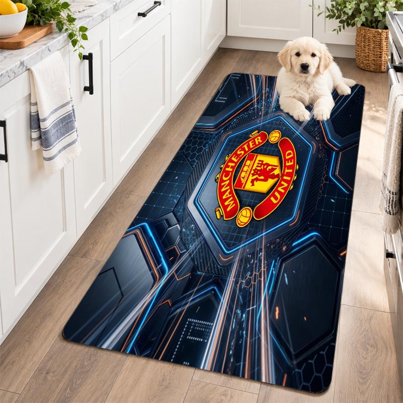 Flannel Kitchen Mat Manchester United Soft Area Rug Non Slip Floor Carpet Home Decoration