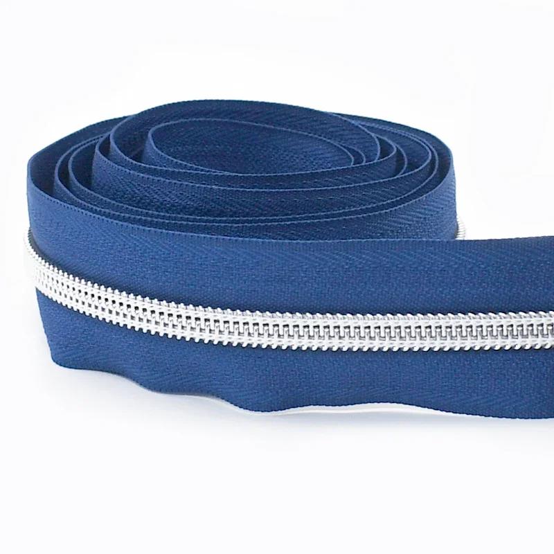 2/3/5/8/10M 5# Nylon Coil Zippers For Bag Clothes DIY Plastic Zipper Tape By The Meter Decorative Zips Repair Sewing Accessories