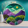 CHENISTORY Wool Felt Painting Diy Creative Making Wool Felt Kit With Embroidery Colorful Scenery Needle Wool Painting Complete K