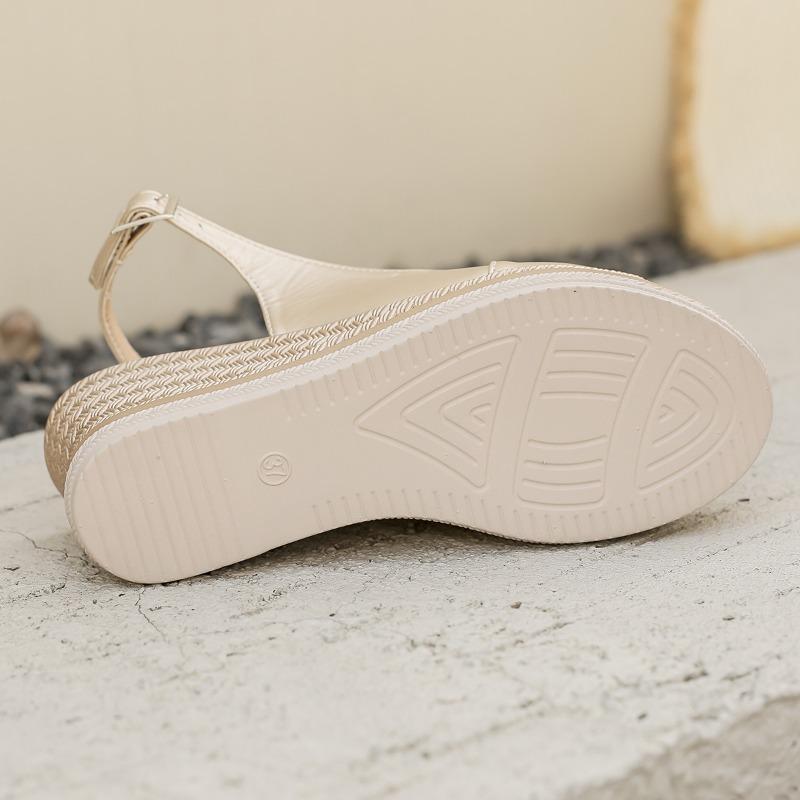 2026 Summer Women's Platform Wedge Sandals Peep Toe Buckle Strap Roman Plus Size Casual Shoes