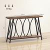 Narrow Console Table, Industrial 2-Tier Sofa Table with Metal Frame for Entryway, Living Room, 120x30x80cm, Rustic Brown
