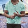 Herre T-shirt Ensfarvet Rund Hals Hurtigtørrende Blødt Stof Korte Ærmer Sommer Toppe Daglig Beklædning