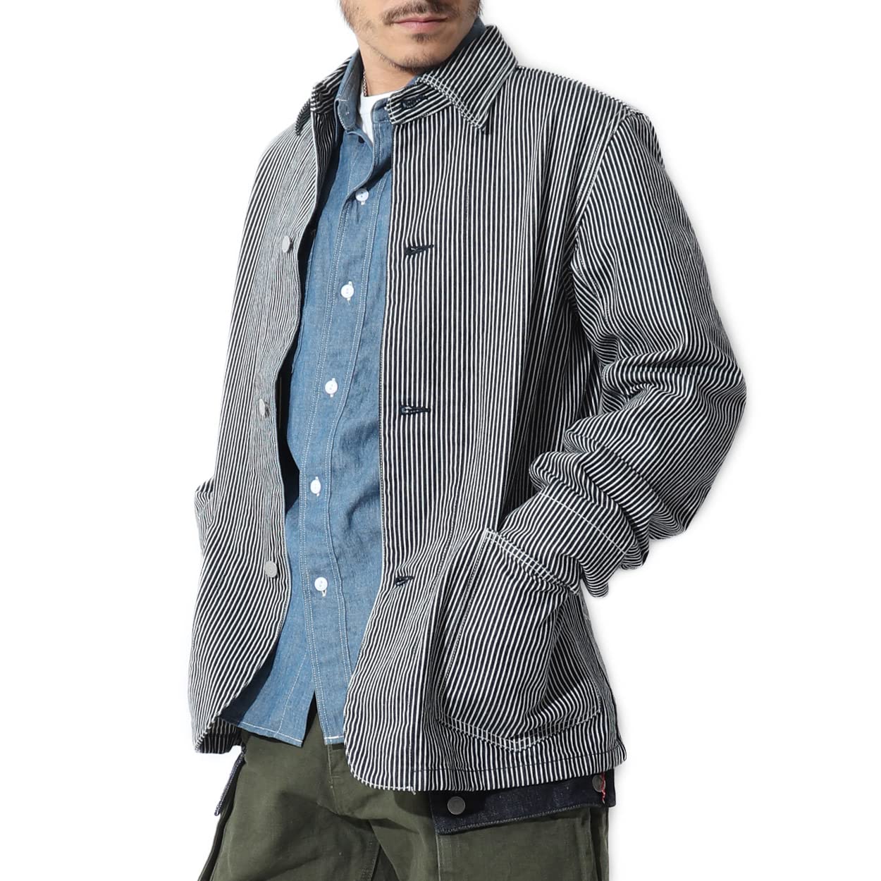 

Kojima Jeans Basic Coverall HICKORY L Men s