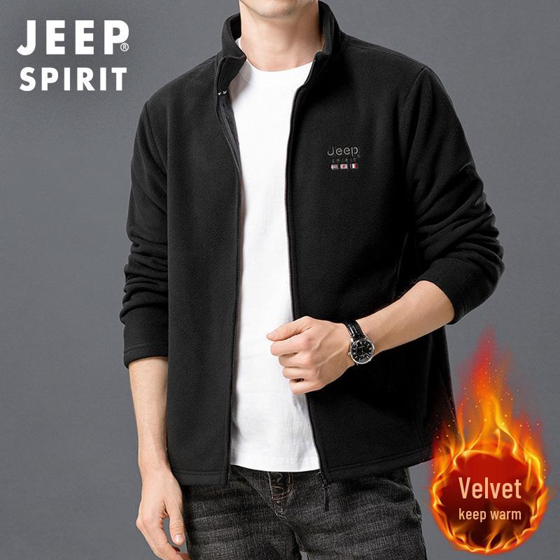 

Мужская флисовая толстовка-куртка Jeep Осень/Зима 3611 4XL чёрный